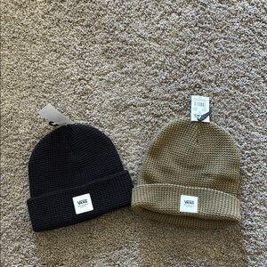 Vans Black and Olive Beanies